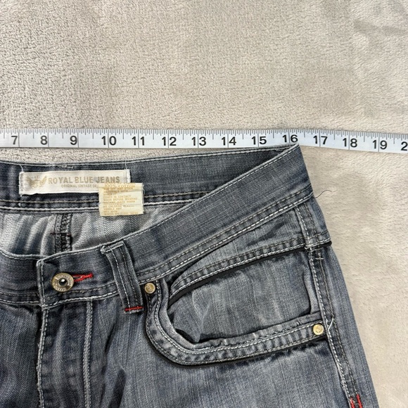 Vintage Royal Blue Jeans Men's Sz 36x32 Grey Baggy Y2K 90s Hip Hop Skater - Picture 7 of 10